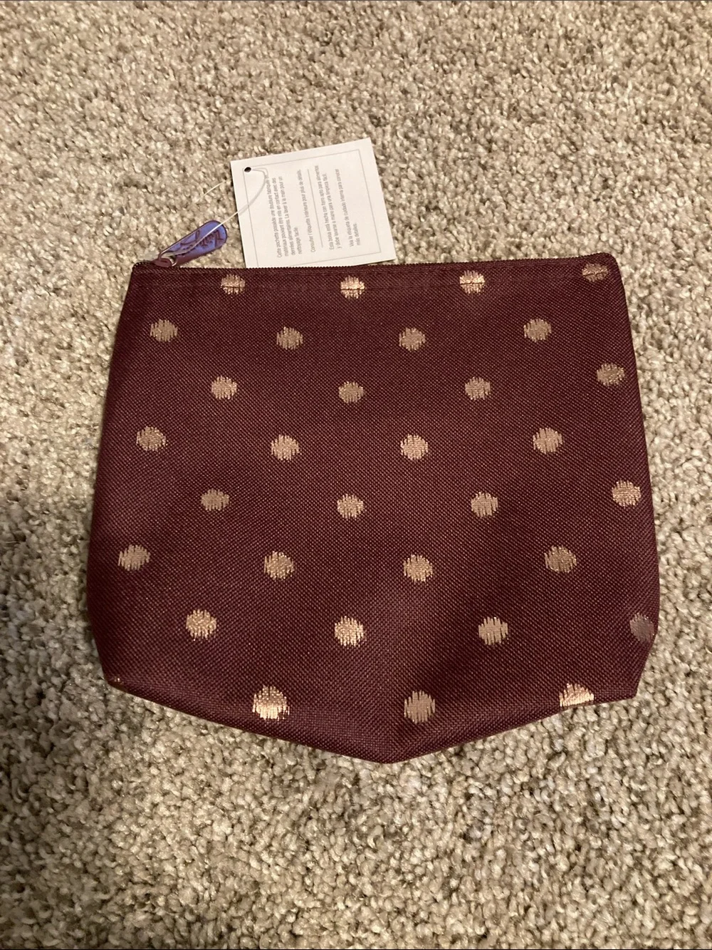 thirty-one Twinkling Plum Snack & Go Pouch - Plum with Light Pink Dots